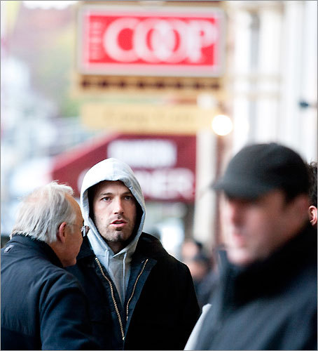 Ben Affleck was directing foot traffic outside The Coop in the morning, and cameras rolled in the afternoon