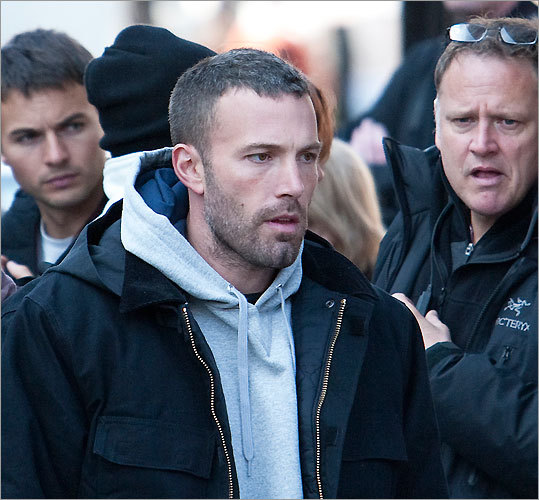 In addition to directing as well as acting in the film, Cambridge homeboy Ben Affleck (pictured filming in Harvard Square on Oct. 20) wrote the screenplay.