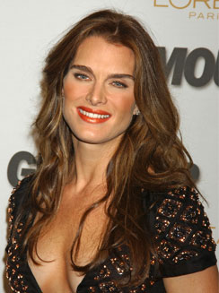 Brooke Shield shows lots of cleavage