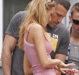 Blake Lively and Ben Affleck at BBQ in The Town