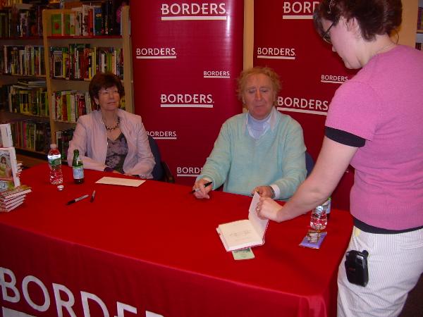 Gene Wilder, preparing to sign yet another book in Boston
