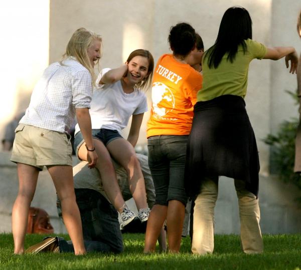 Emma Watson at Freshman orientation, Brown University