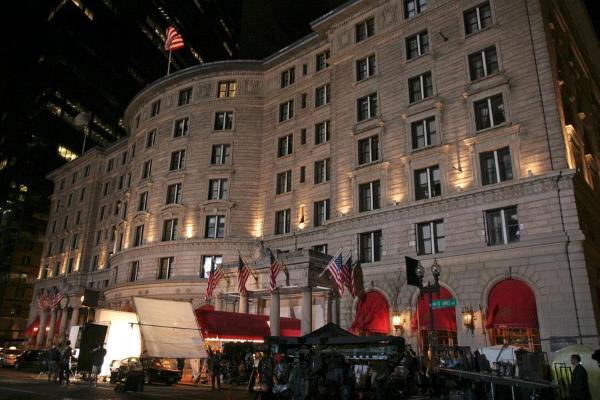 Fairmont Copley in lights for the movie 