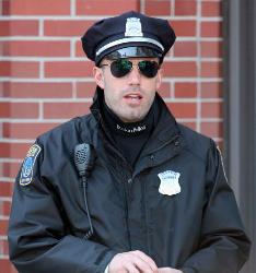 Ben Affleck disguises himself as a Boston Cop in 