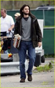 Ben Barnes on the set of 